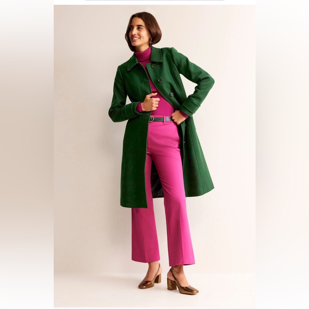Boden Durham Wool Collared Coat - Chatsworth Green